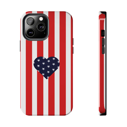 Stars and Stripes with Love - Tough Phone Case for iPhones and Samsung Smartphones