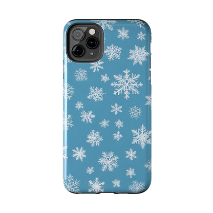 Snowflakes on Blue -Tough Phone Case for iPhone and Samsung Smartphones