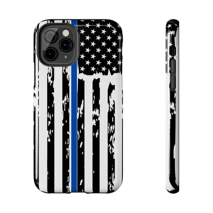 Phone Case: American Flag Blue Line Law Enforcement