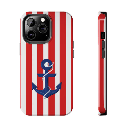 Stars and Stripes with Anchor - Tough Phone Case for iPhones and Samsung Smartphones