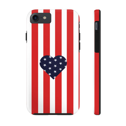 Stars and Stripes with Love - Tough Phone Case for iPhones and Samsung Smartphones