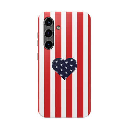 Stars and Stripes with Love - Tough Phone Case for iPhones and Samsung Smartphones