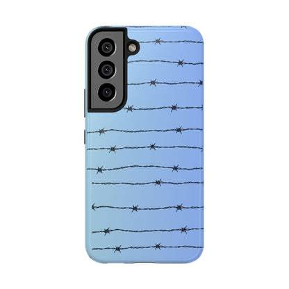 Barbed Wire on Blue - Tough Phone Case for iPhone and Samsung Phone Cases