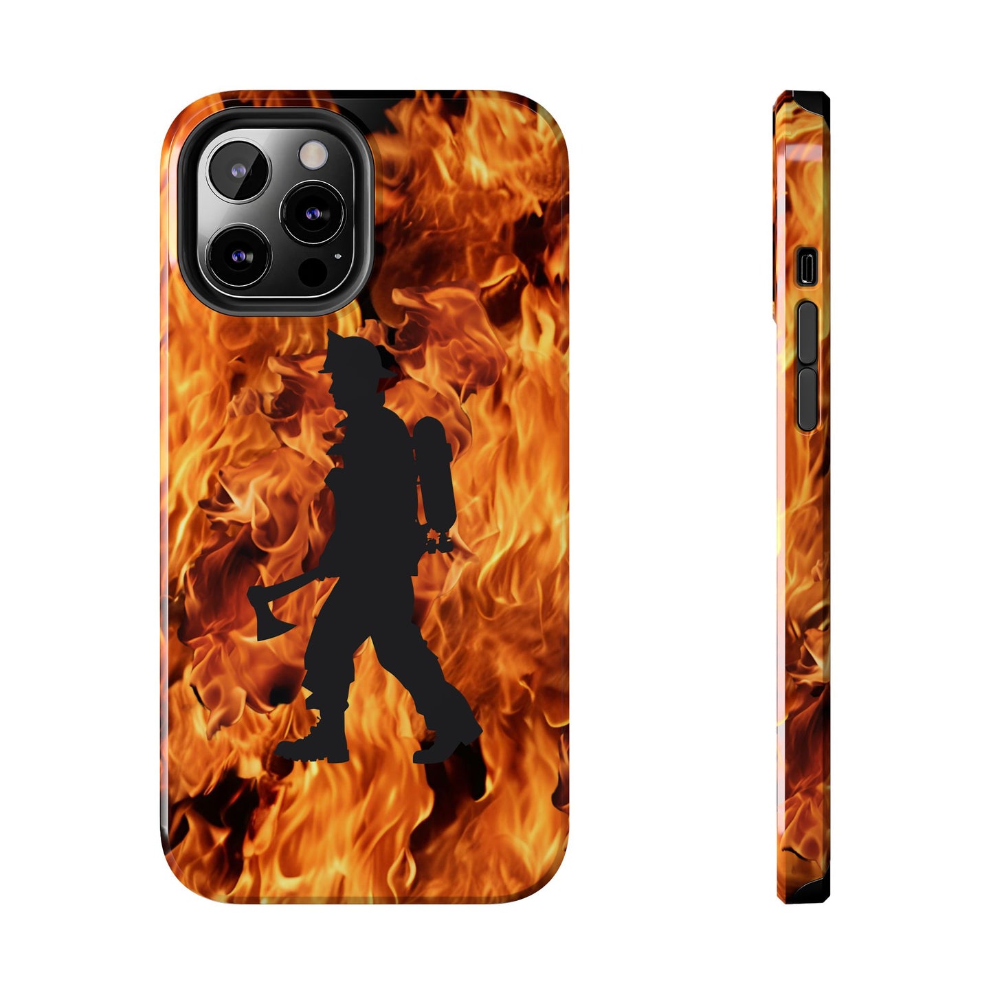 Phone Case Firefighter Silhouette Design for iPhone and Samsung Smartphones