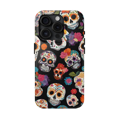 Day of the Dead Sugar Skulls el Día de Todos los Santos - Tough Phone Case for iPhones and Samsung Smartphones