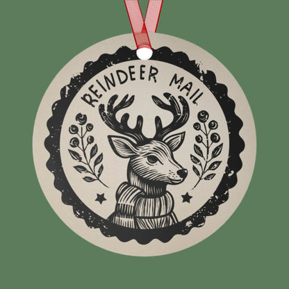 Metal Ornaments - North Pole Reindeer Distressed Design