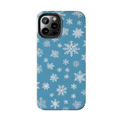 Snowflakes on Blue -Tough Phone Case for iPhone and Samsung Smartphones