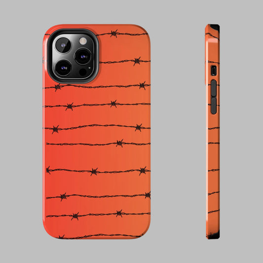 Barbed Wire on Salmon Ombre - Tough Phone Case for iPhone and Samsung Smartphones