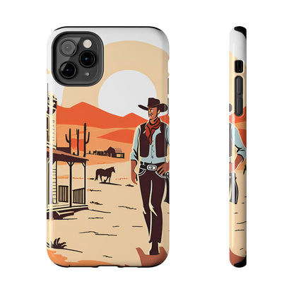 Retro Western Old West Design -Tough Phone Case for iPhone and Samsung Smartphones