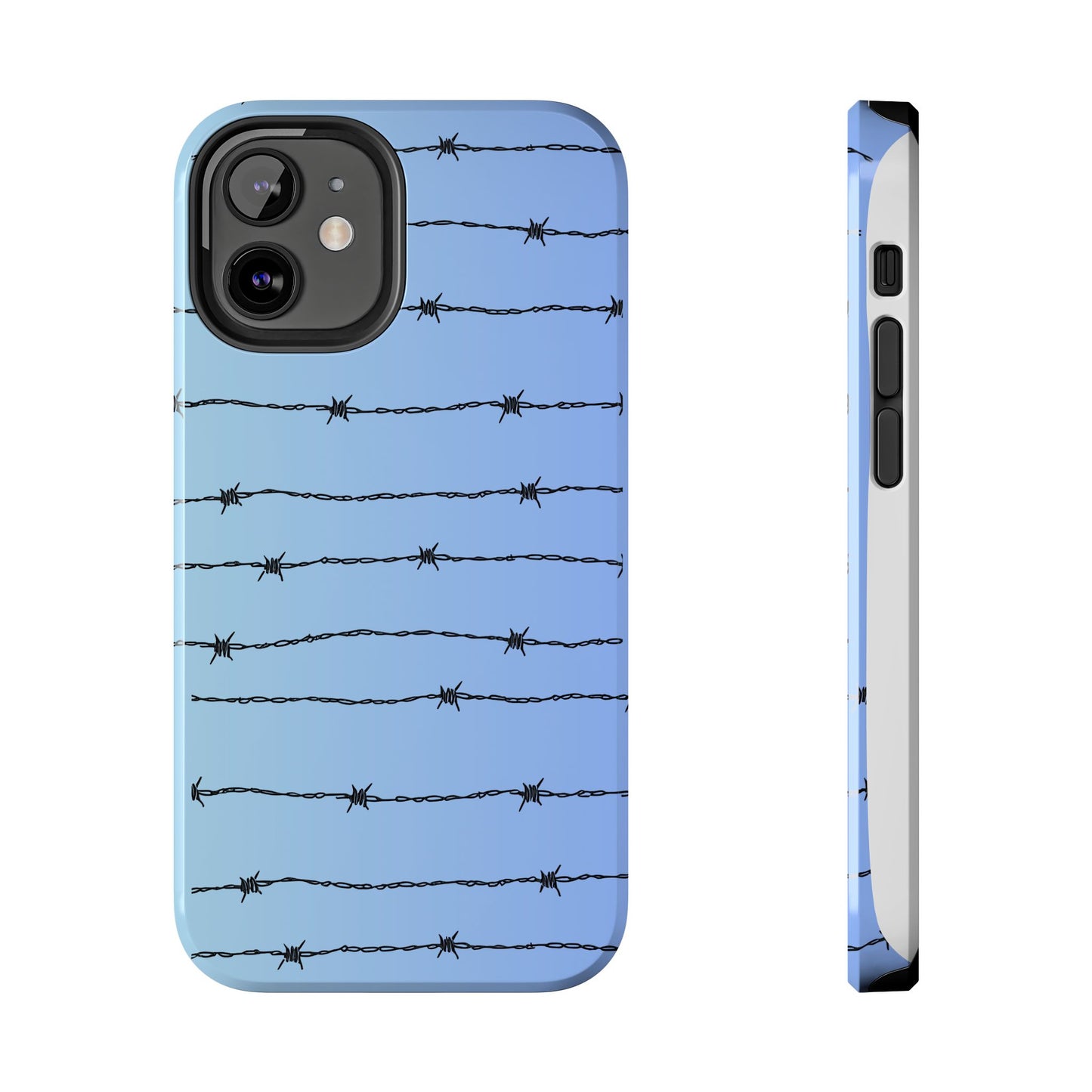 Barbed Wire on Blue - Tough Phone Case for iPhone and Samsung Phone Cases