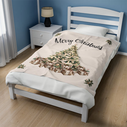 Plush Blanket - Elegant Christmas Tree Design