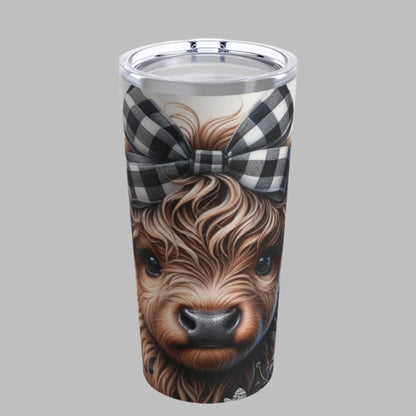 Tumbler 20oz - Adorable Highland Calf Christmas Design