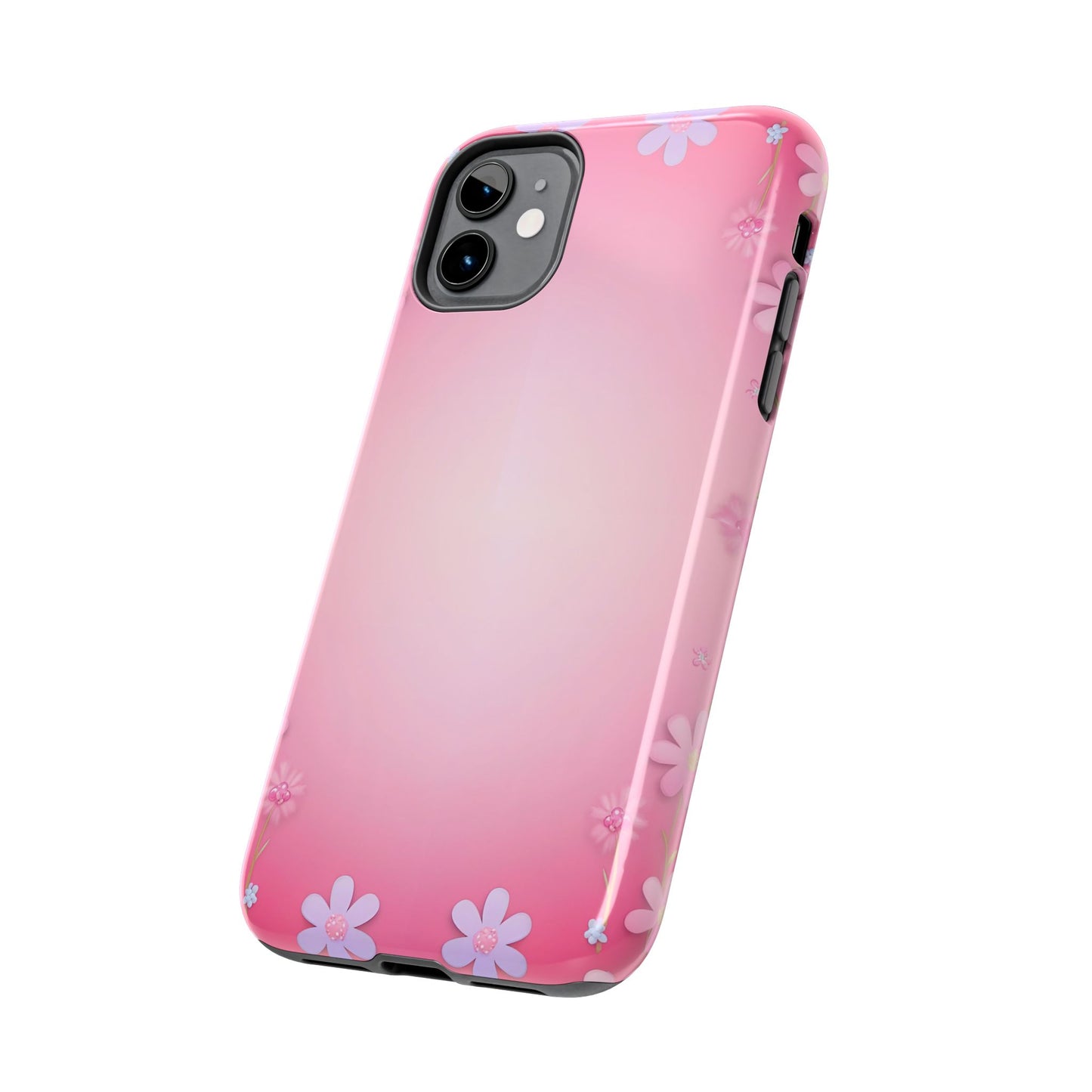 Phone Case - Flowers on Pink Ombre Design