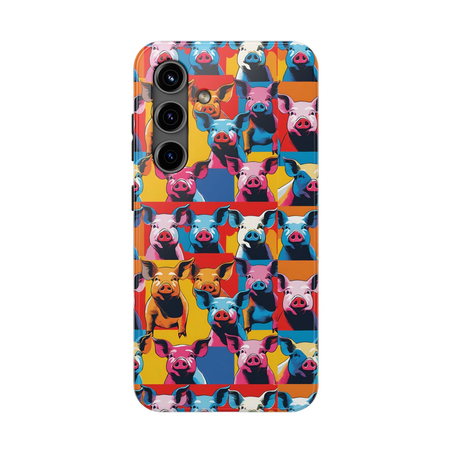 Colorful Pop Art Style Pigs Design - Tough Phone Cases for iPhone and Samsung Smartphones