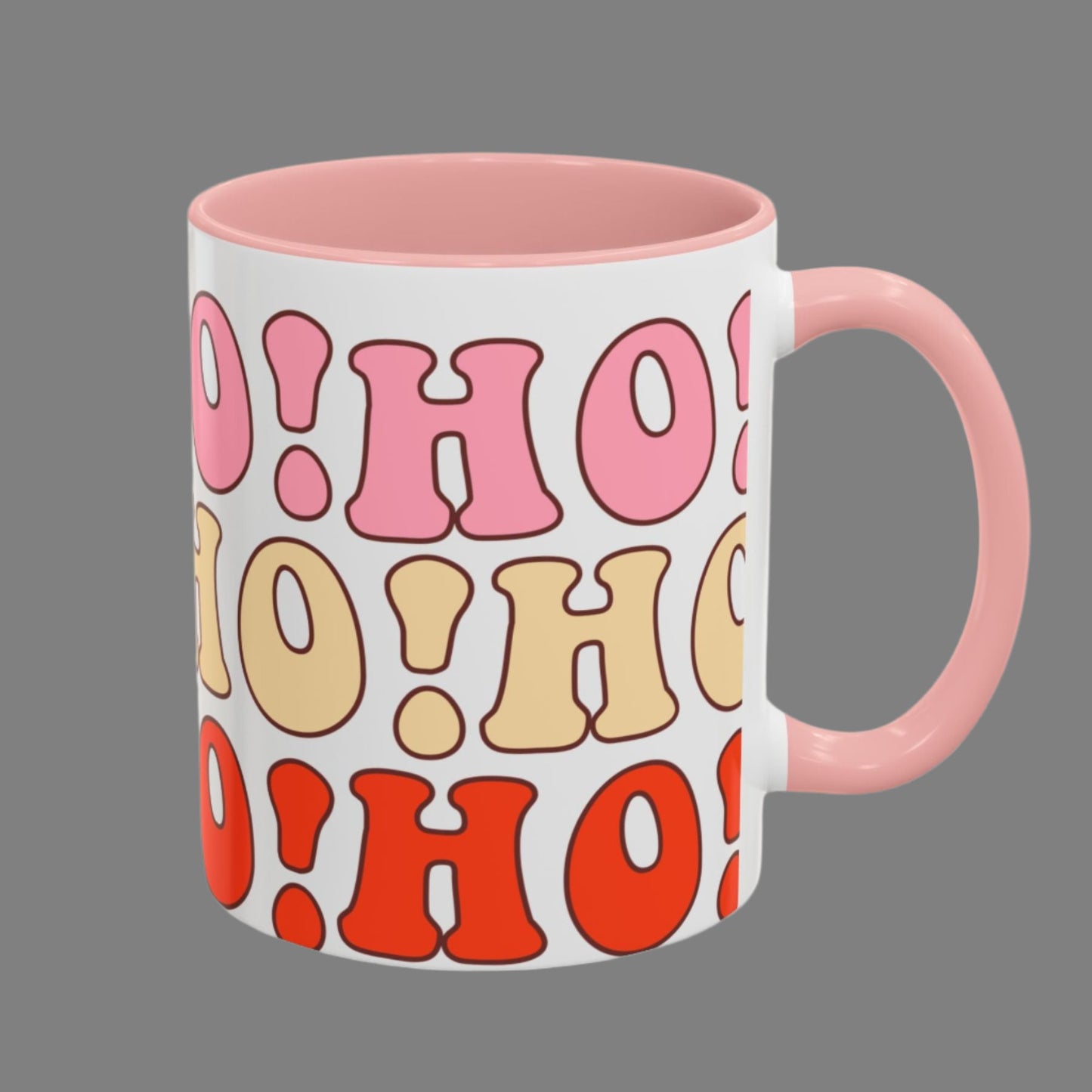 "HO! HO! HO! Accent Coffee Mug (11oz, 15oz) Fun Christmas Mug