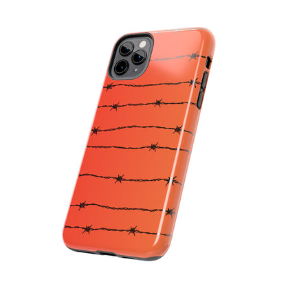 Barbed Wire on Salmon Ombre - Tough Phone Case for iPhone and Samsung Smartphones