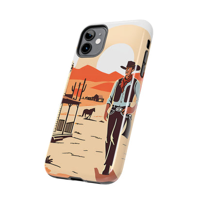 Retro Western Old West Design -Tough Phone Case for iPhone and Samsung Smartphones