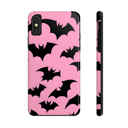 Halloween Bats on Pink - Tough Phone Case for iPhones and Samsung Smartphones