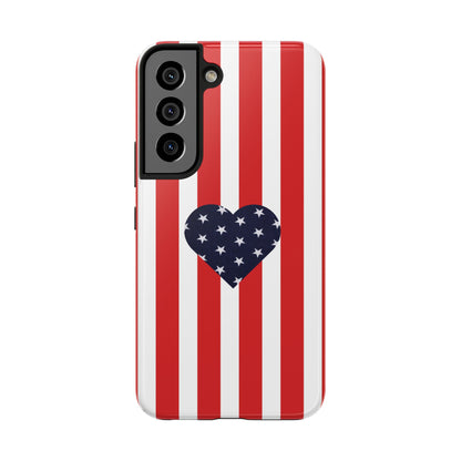 Stars and Stripes with Love - Tough Phone Case for iPhones and Samsung Smartphones