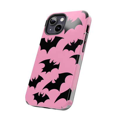 Halloween Bats on Pink - Tough Phone Case for iPhones and Samsung Smartphones