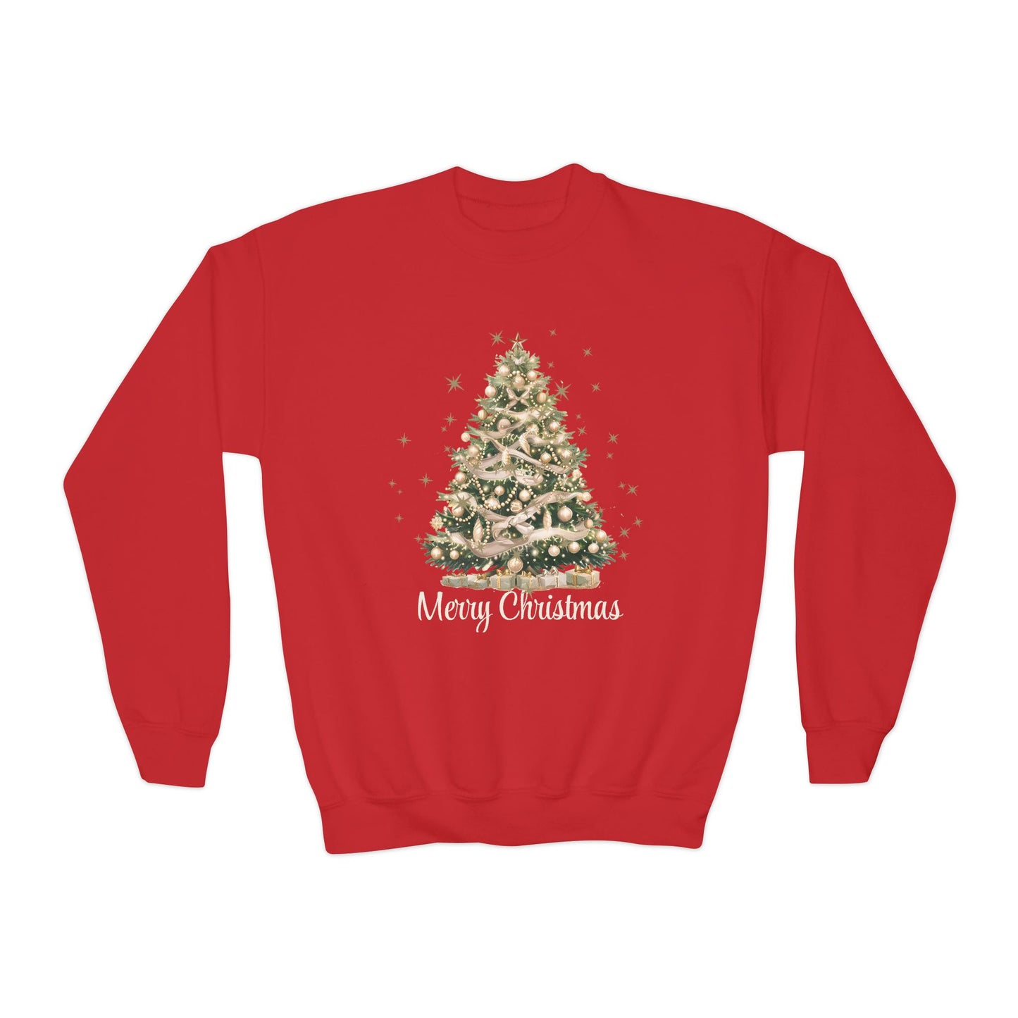 Youth Crewneck Sweatshirt - Elegant Christmas Tree Design