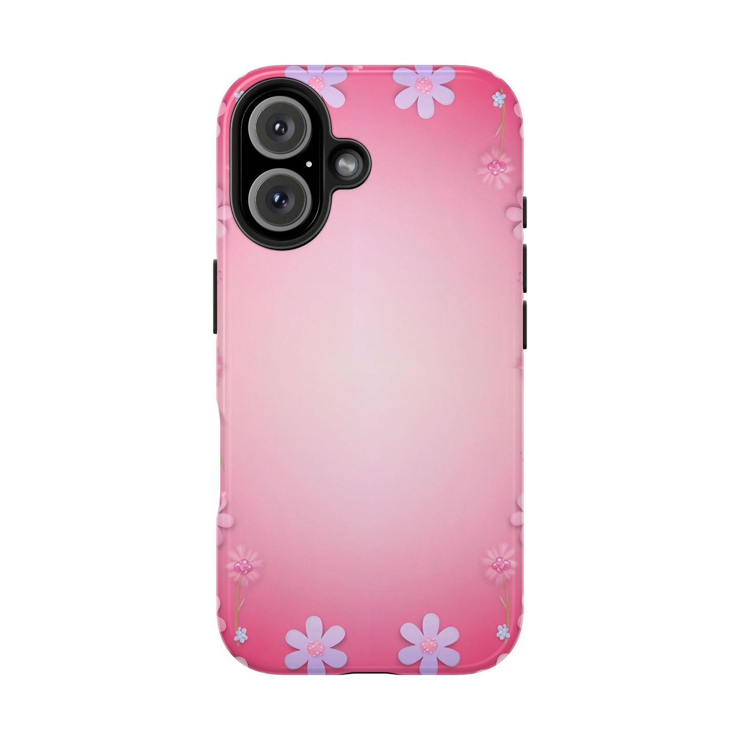 Phone Case - Flowers on Pink Ombre Design