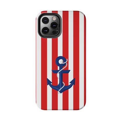 Stars and Stripes with Anchor - Tough Phone Case for iPhones and Samsung Smartphones