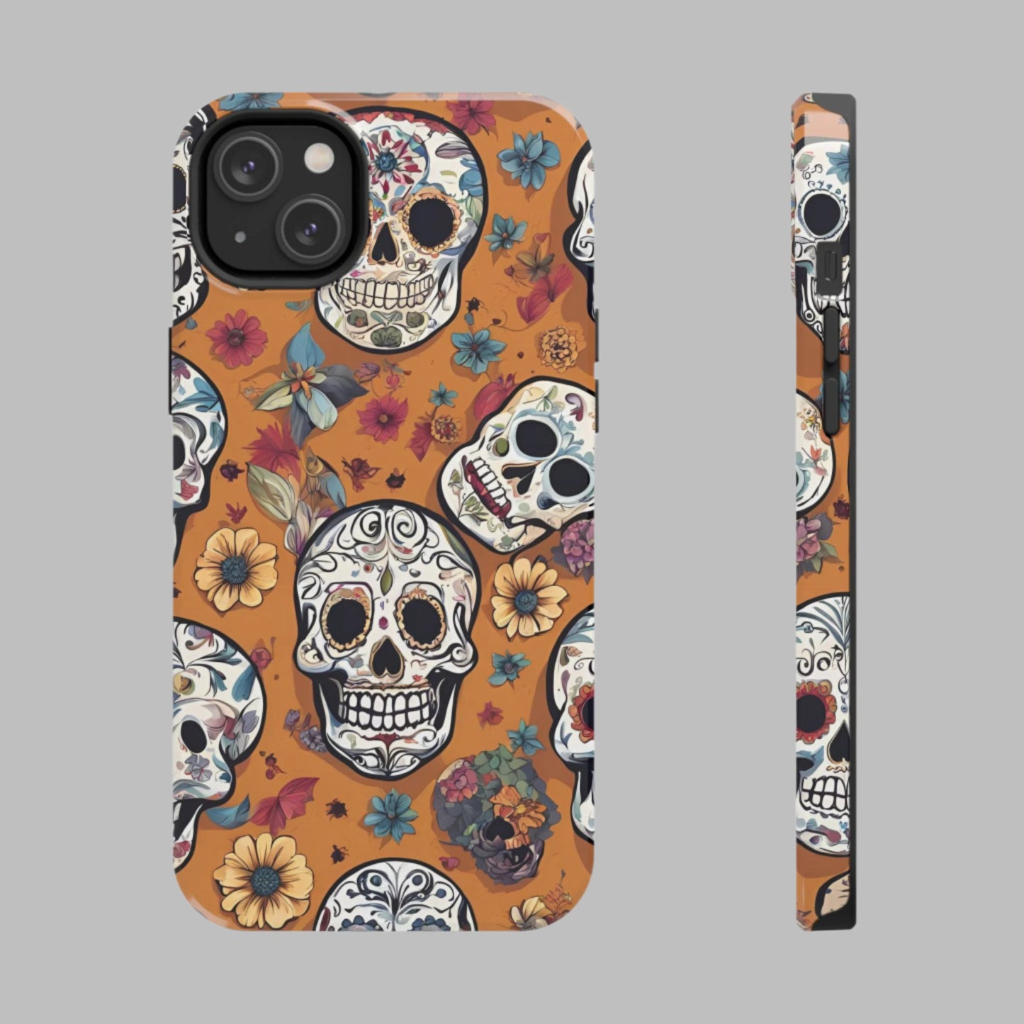 Phone Case - Day of the Dead Sugar Skulls Design  el Día de Todos los Santos iPhone and Samsung Smartphones