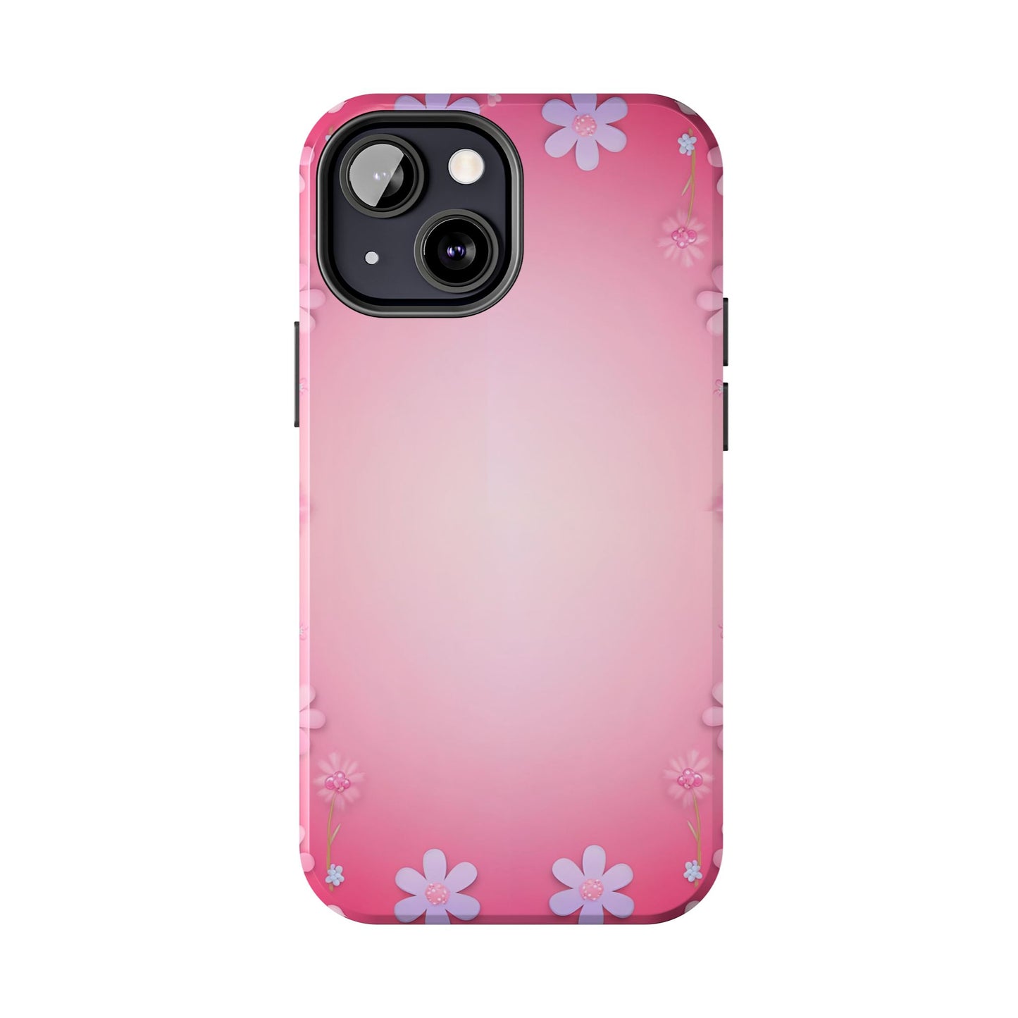 Phone Case - Flowers on Pink Ombre Design