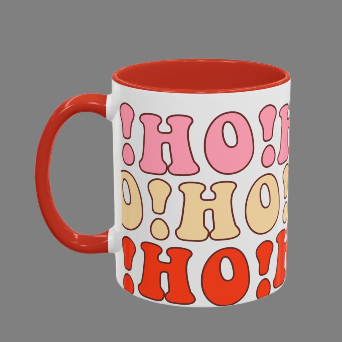 "HO! HO! HO! Accent Coffee Mug (11oz, 15oz) Fun Christmas Mug