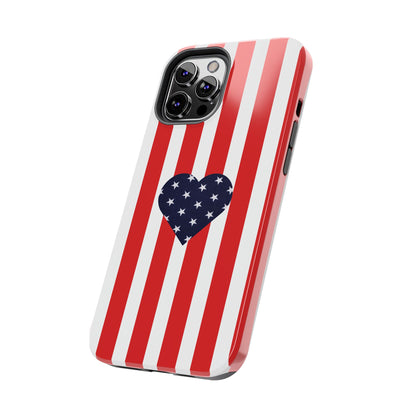 Stars and Stripes with Love - Tough Phone Case for iPhones and Samsung Smartphones