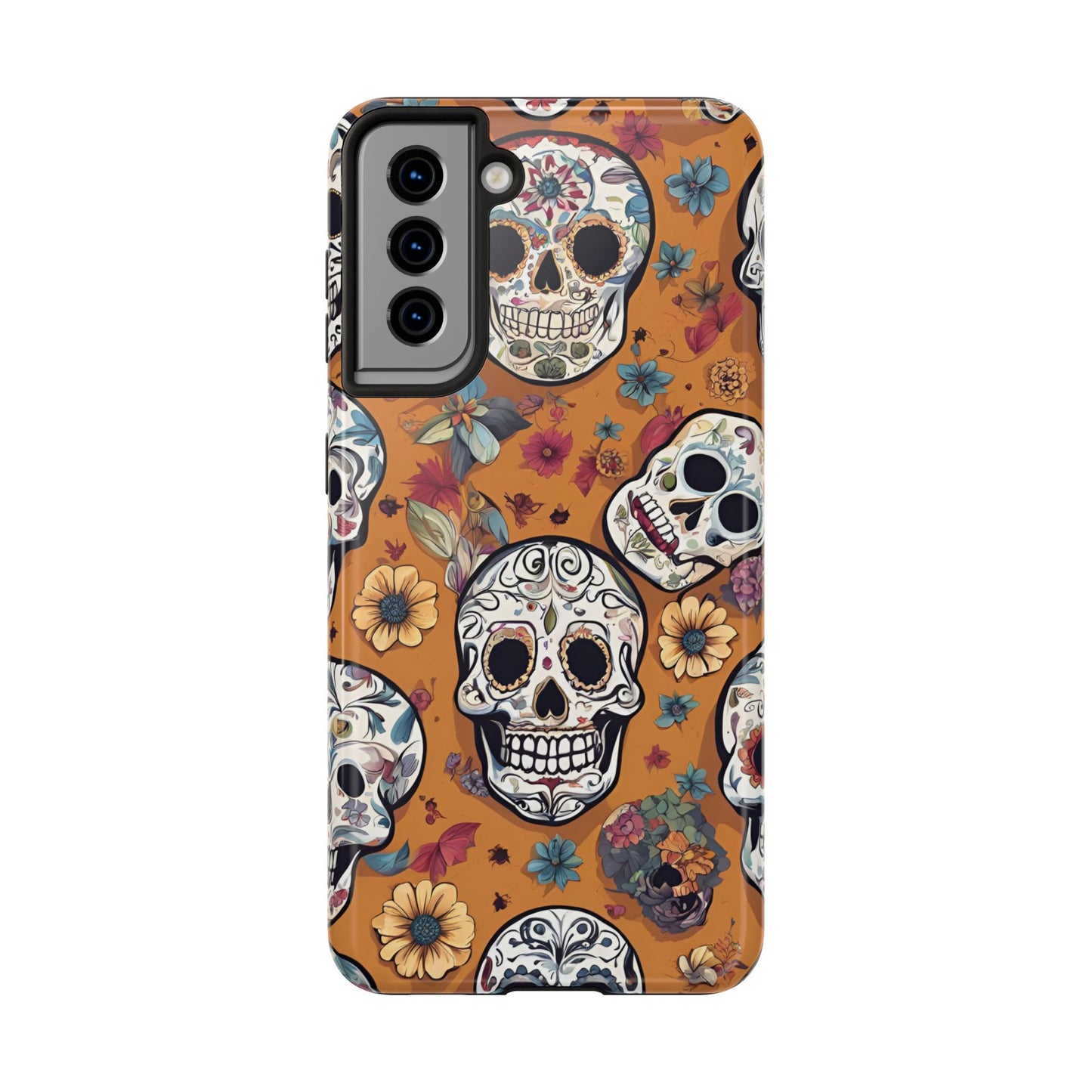 Phone Case - Day of the Dead Sugar Skulls Design  el Día de Todos los Santos iPhone and Samsung Smartphones