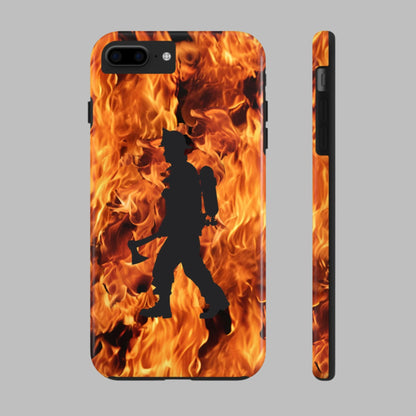 Phone Case Firefighter Silhouette Design for iPhone and Samsung Smartphones