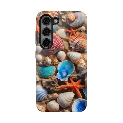 Oceanside memories - Seashells on Beach -Tough Phone Case for iPhones and Samsung Smartphones