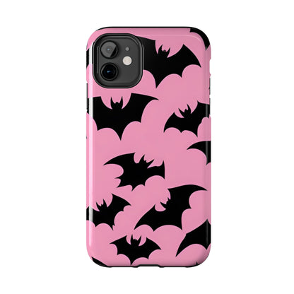 Halloween Bats on Pink - Tough Phone Case for iPhones and Samsung Smartphones