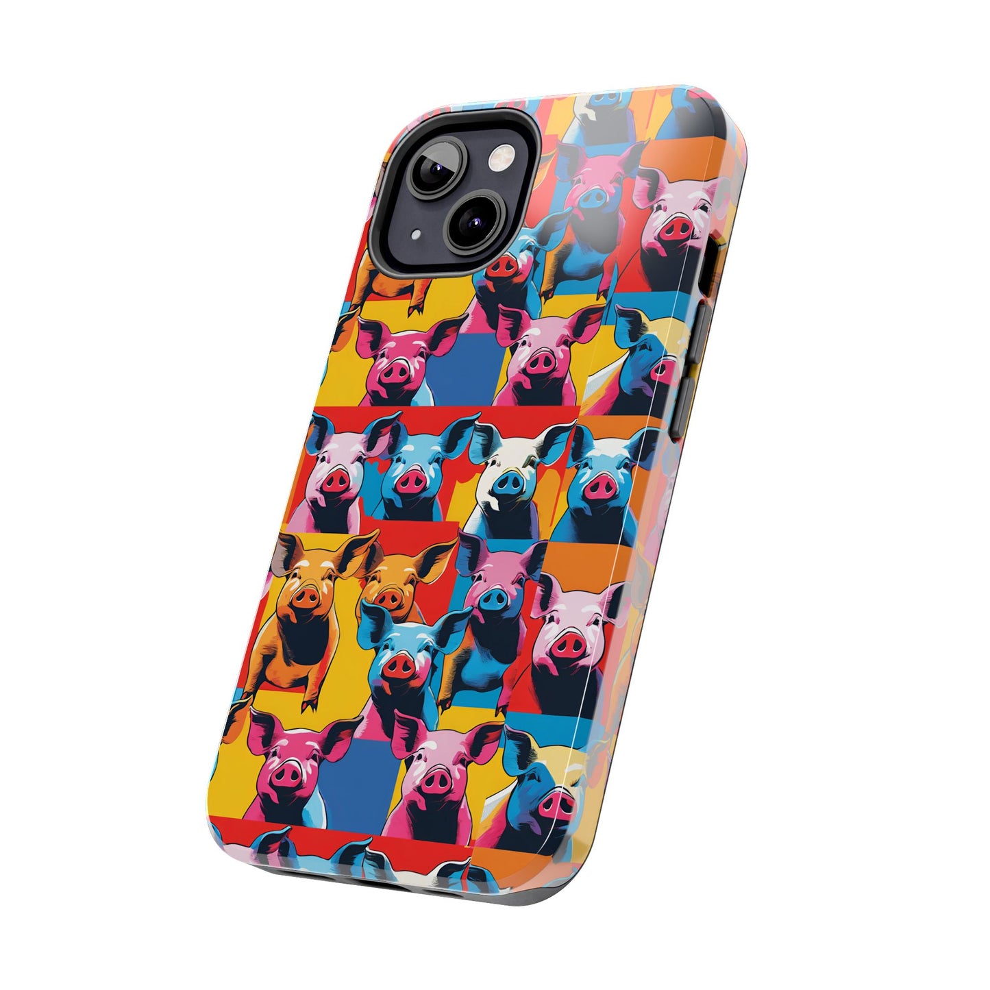 Colorful Pop Art Style Pigs Design - Tough Phone Cases for iPhone and Samsung Smartphones