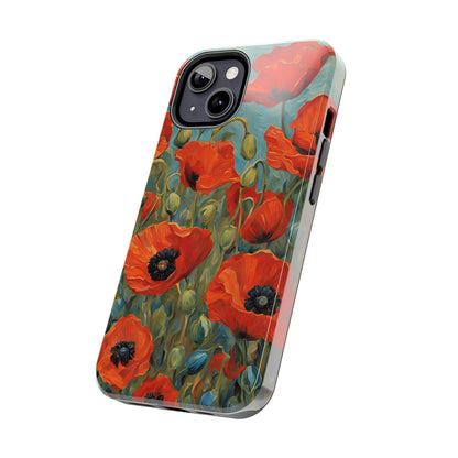 Field of Red Poppies - Tough Phone Case for iPhones and Samsung Smartphones