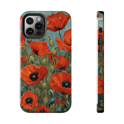 Field of Red Poppies - Tough Phone Case for iPhones and Samsung Smartphones