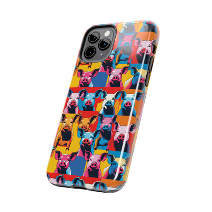 Colorful Pop Art Style Pigs Design - Tough Phone Cases for iPhone and Samsung Smartphones