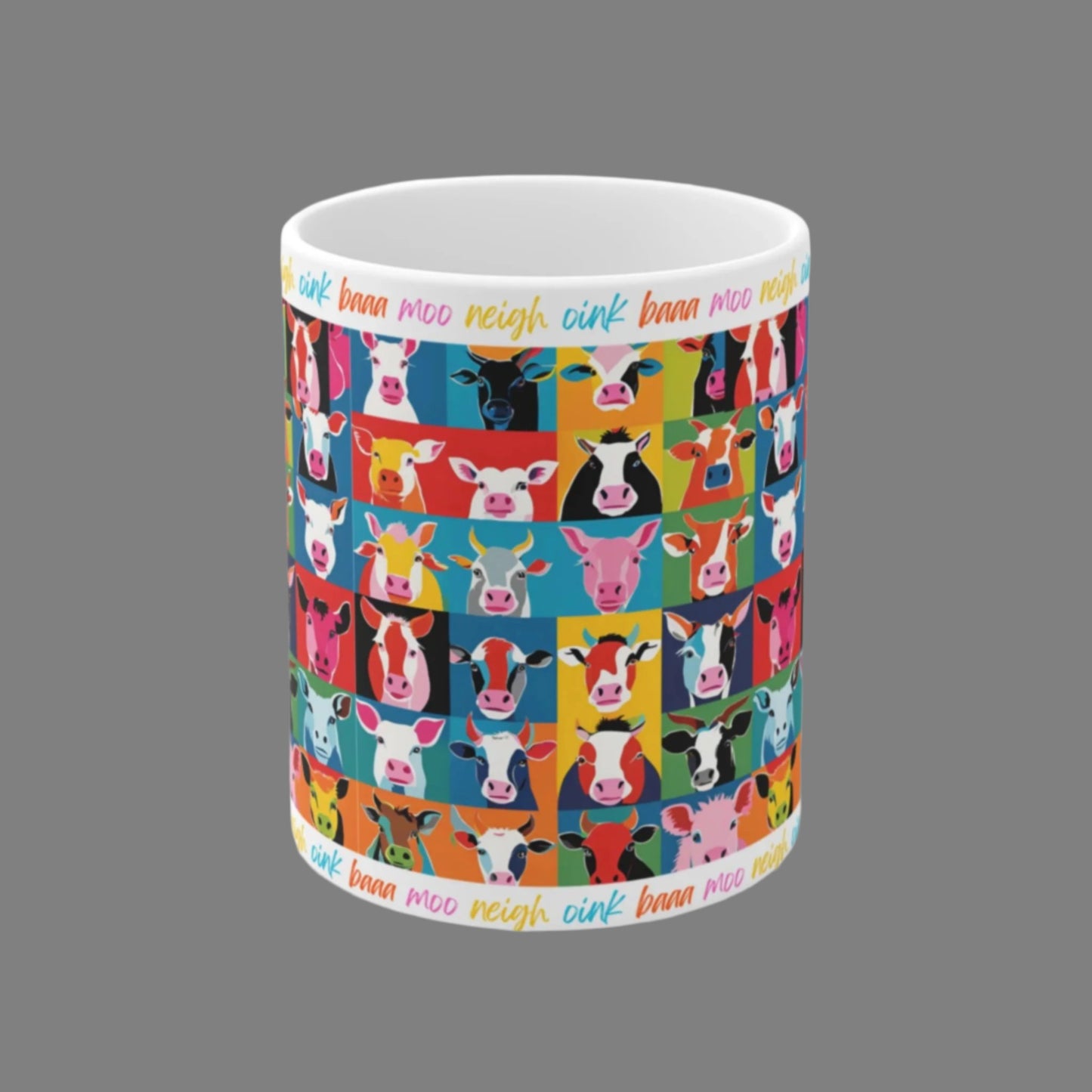 Animal Sounds On the Farm - Pop Art Ceramic Mug