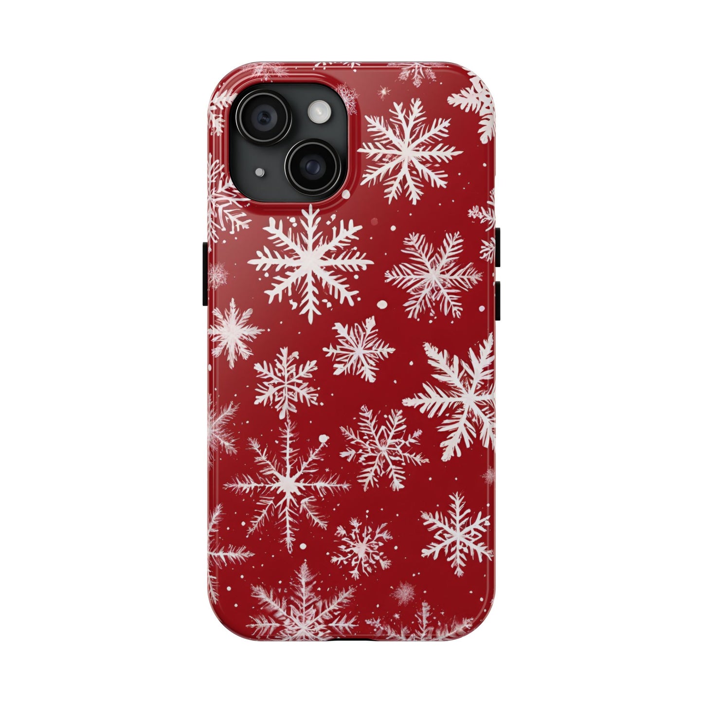 Snowflakes on Red - Tough Phone Case for iPhone and Samsung Phone Cases