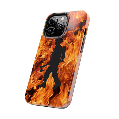 Phone Case Firefighter Silhouette Design for iPhone and Samsung Smartphones