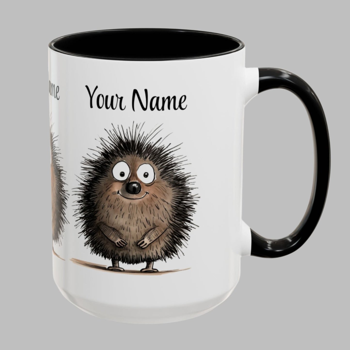 Personalized Funny Cute Porcupine Accent Coffee Mug (11oz, 15oz)