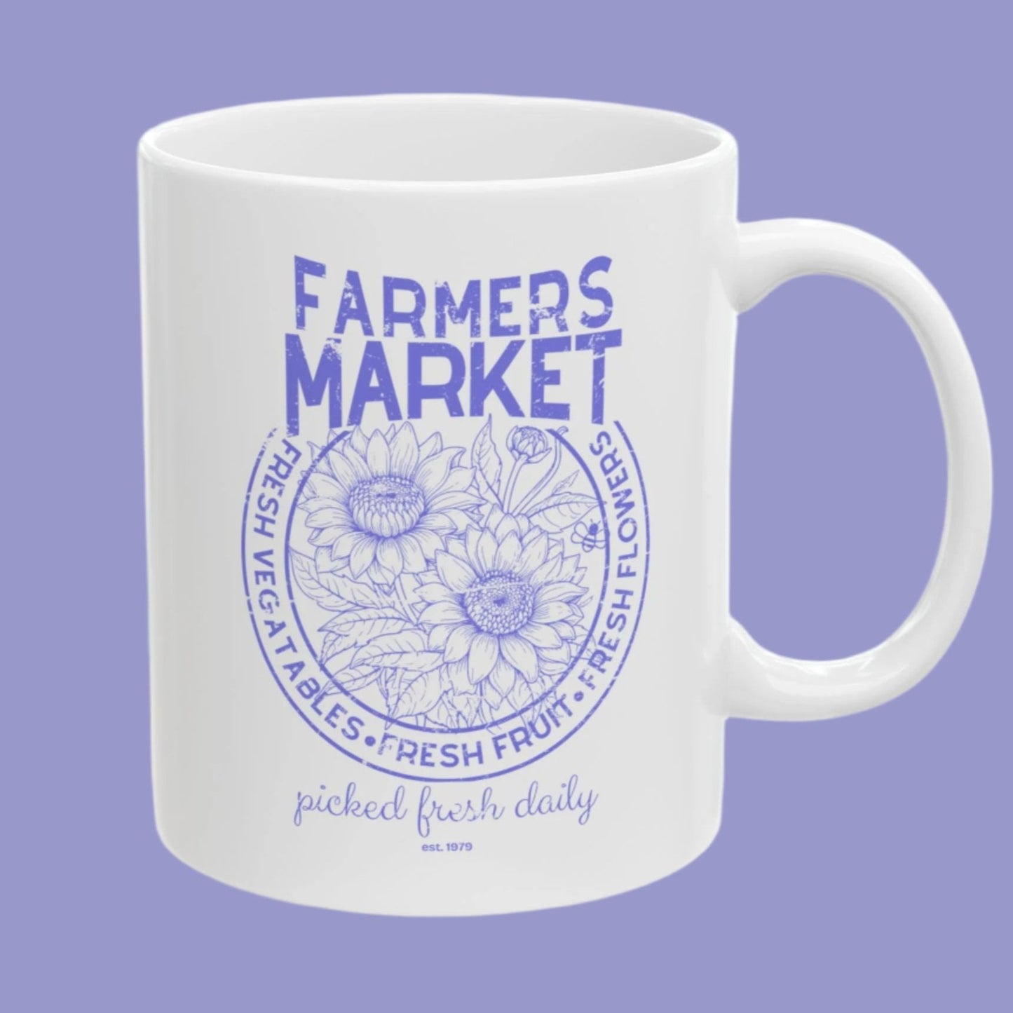 Mug Farmers Market Distressed Design