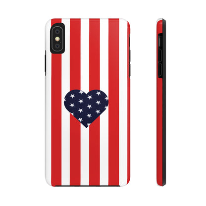 Stars and Stripes with Love - Tough Phone Case for iPhones and Samsung Smartphones