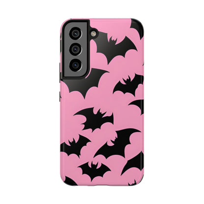 Halloween Bats on Pink - Tough Phone Case for iPhones and Samsung Smartphones