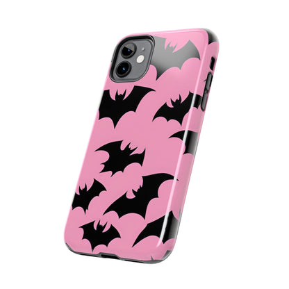 Halloween Bats on Pink - Tough Phone Case for iPhones and Samsung Smartphones