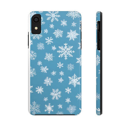 Snowflakes on Blue -Tough Phone Case for iPhone and Samsung Smartphones