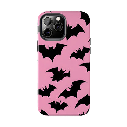 Halloween Bats on Pink - Tough Phone Case for iPhones and Samsung Smartphones