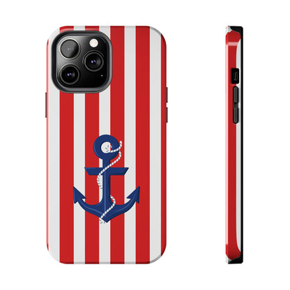 Stars and Stripes with Anchor - Tough Phone Case for iPhones and Samsung Smartphones